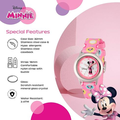 Disney Minnie Mouse Tween Stainless Steel Analog Quartz Watch in Saudi Arabia