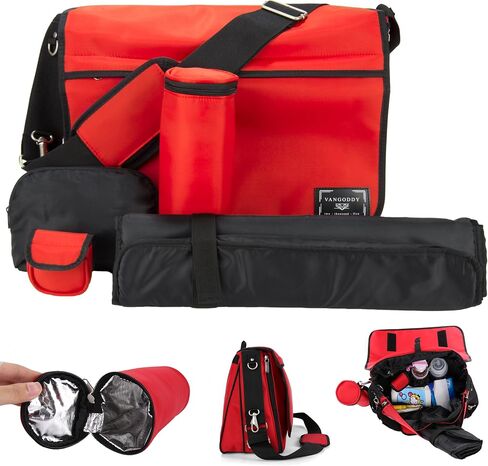Vangoddy's Usisex Diaper Messenger Crossbody Bag (Red) in Saudi Arabia
