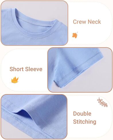 3 Pack Toddler Boys Shirts Soft Cotton Crewneck Short Sleeve Shirt Basic Tee Tops Size 18M-5T in Saudi Arabia