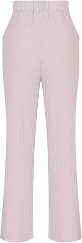 Women 2 Piece Lounge Pajamas Sets Casual Ribbed Knit Set Matching Lounge Sets Long Sleeve Top Pants Sets Fall Outfits in Saudi Arabia