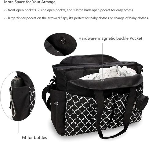 Waterproof Nappy Changing Bag Satchel Messenger Baby Bag Travel Large Diaper Tote Bag for Mom and Dad in Saudi Arabia