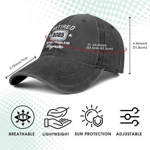 Retirement Gifts for Men Women Retired Hat Gift Ideas Embroidered Baseball Cap in Kuwait