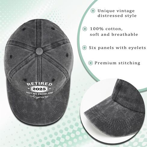 Retirement Gifts for Men Women Retired Hat Gift Ideas Embroidered Baseball Cap in Kuwait