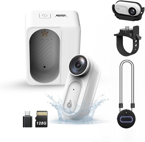 Mini Body Camera Action Cam with Auido & Video Recording -128G IPX7 Waterproof Thumb Size Hands Free Body Worn Cameras - Wearable Portable Camcorder for Work Travel Pet Walk Vlog(Black) in Saudi Arabia