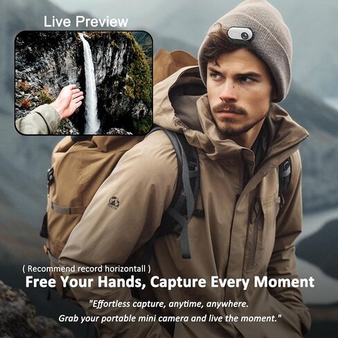Mini Body Camera Action Cam with Auido & Video Recording -128G IPX7 Waterproof Thumb Size Hands Free Body Worn Cameras - Wearable Portable Camcorder for Work Travel Pet Walk Vlog(Black) in Saudi Arabia