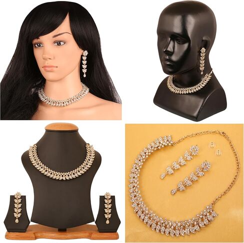 Touchstone NEW Indian Bollywood Paisley Floral Workmanship Traditional Yet Modern Faux Black Onyx Designer Jewelry Necklace Set In Antique Gold Tone For Women in Saudi Arabia