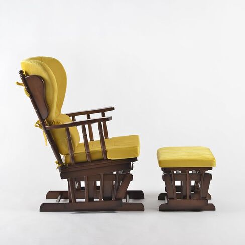 Comfort Deluxe Glider Chair and Ottoman Set (Greenish Yellow) in Saudi Arabia