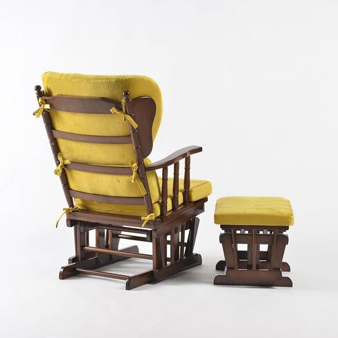 Comfort Deluxe Glider Chair and Ottoman Set (Greenish Yellow) in Saudi Arabia