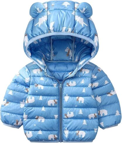 sfdgfhyf Baby Puffer Jacket Toddler Boy Girl Winter Coat Lightweight Water-𝐑esistant Packable Hooded Puffer in Saudi Arabia