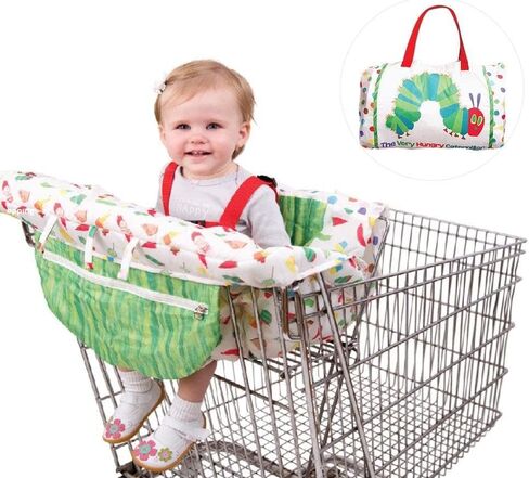 Shopping Trolley Protector with Strap | Baby Shopping Trolley Cover | Universal High Chair and Shopping Cart Cushion | Protective Cover Holding Strap for Optimal Safety for Toddlers (Multicolor) in Kuwait