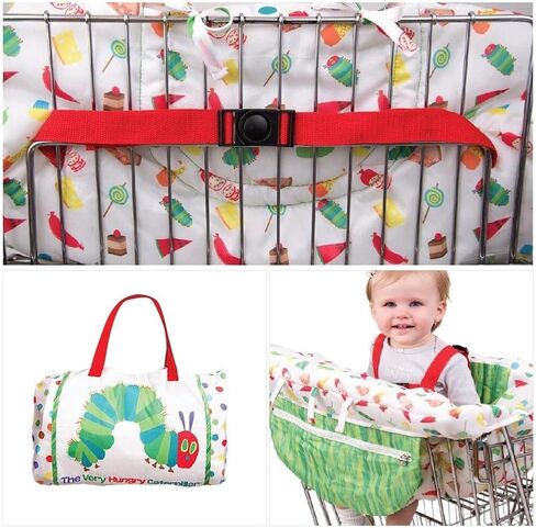 Shopping Trolley Protector with Strap | Baby Shopping Trolley Cover | Universal High Chair and Shopping Cart Cushion | Protective Cover Holding Strap for Optimal Safety for Toddlers (Multicolor) in Kuwait
