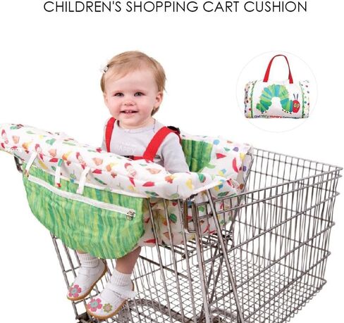 Shopping Trolley Protector with Strap | Baby Shopping Trolley Cover | Universal High Chair and Shopping Cart Cushion | Protective Cover Holding Strap for Optimal Safety for Toddlers (Multicolor) in Kuwait