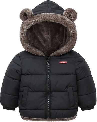 Little Girls Boys Winter Warm quilted Jacket Down Puffer Thick Fleece Coat Outwear in Saudi Arabia