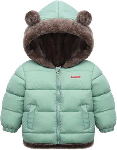 Little Girls Boys Winter Warm quilted Jacket Down Puffer Thick Fleece Coat Outwear in Saudi Arabia