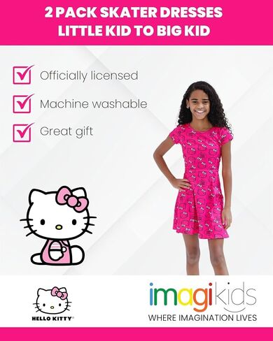 Hello Kitty Girls 2 Pack Skater Dresses Little Kid to Big in Saudi Arabia