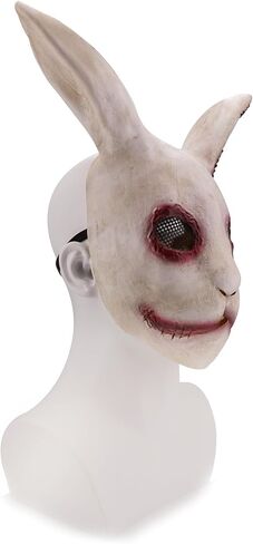 Stobbod Horror Bunny Mask Scary Halloween Animal Cosplay Mask Creepy Rabbit Masquerade Party Costume Accessories in Kuwait
