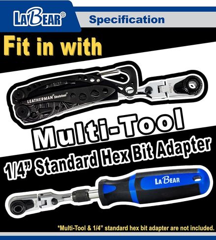 Hex End EDC Socket Ratchet Wrench with Bit adapter, Accessary for Multitools with 1/4" Hex Bits Adapters in Saudi Arabia