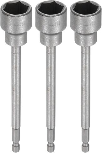 HARFINGTON 3pcs Nut Driver Drill Bit 13mm Metric Impact Socket 1/4" Hex Shank 6" (150mm) Extra Long Magnetic 6-Point Sockets Quick-Change CR-V Steel Bolt Setter for Power Drill Drivers in Saudi Arabia