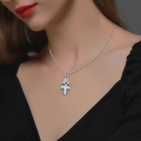 Men's Arrowhead Necklace Sterling Silver Arrowhead Pendant Arrowhead Cross Pendant Vintage Deep Oxide Arrowhead Pendant for Women Men's Jewelry Gift in Saudi Arabia