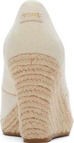 TOMS Womens Michelle Espadrille Peep Toe Pumps Dress Casual Casual High Heel 3" & Up - White in Saudi Arabia