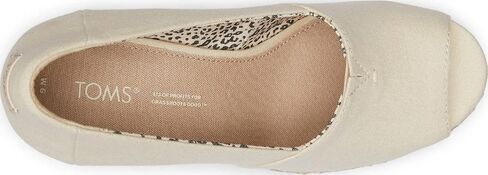 TOMS Womens Michelle Espadrille Peep Toe Pumps Dress Casual Casual High Heel 3" & Up - White in Saudi Arabia