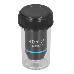 40X Achromatic Microscope Objective, 20.2mm Thread Standard RMS Black 195 High Magnification Objective Lens for Biological Microscopes