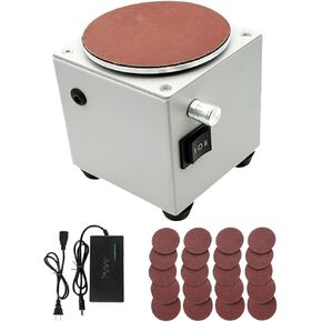 4 Inch Disc Sander Bench Grinder Machine 4inch Disc 7 Speed Adjustable 6000r/min Control Dual Motor Control