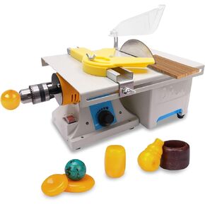 750W Lapidary Saw with Flexible Shaft, Multifunctional Mini Table Saw 10000 RPM Adjustable Speed, Cutting & Polishing Rock Saws for DIY Crafts, Drilling, Carving