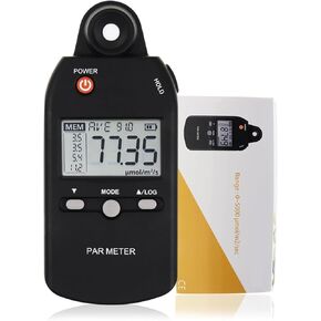 PAR Meter Lux Meter PPFD Full-Spectrum Tester Photosynthetically Active Radiation for Indoor and Outdoor Plants for Indoor Outdoor Grow Plants Film Photography lu