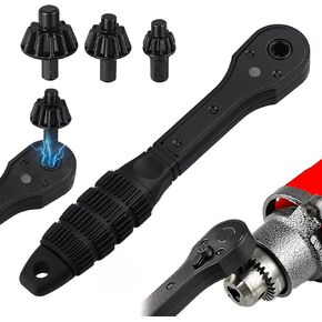 2-in-1 Ratchet Drill Chuck Key Wrench-2025 New Universal Chuck Key Replacement Tool for Drill，2 in 1 Drill Chuck Ratchet Spanner，Compatible with Most Electric Drills and Power Tools