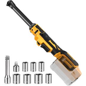 3/8" Cordless Ratchet Wrench Compatible with Dewalt 20V MAX Batteries(No Battery)6-inch Extended Ratchet Wrench, 60Ft-lbs Cordless Ratchet,Power Electric Ratchet Driver with Variable Speed