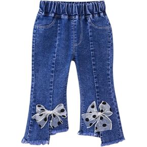 Baby Girls Denim Jeans Toddler Kids Pants Jeans Soft Elastic Waist Denim Pants 6 Month Rompers