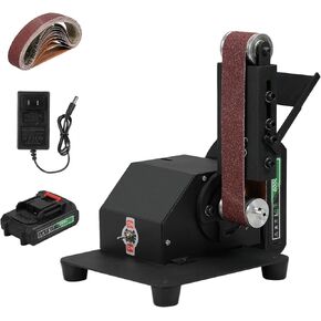 Grinder，250W Mini Belt Sander Electric Bench Grinder Sanding Machine Small Grinder Sharpener Polisher Machine with 10 Sanding Belts for DIY Woodworking Resin Jewelry Making Sharpener (Color : Black,