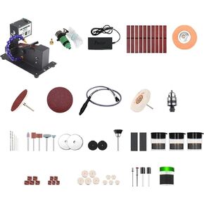 Grinder，250W Mini Belt Sander Electric Sanding Polishing Grinding Machine Dry & Wet Grinding Sander Grinder Small Sand-belt Machine 7 Speed Regulation with 10 Sanding Belts (Size : US+Type 1)