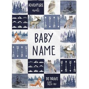FLOCHIL Personalized Baby Blankets, Custom Baby Blanket - Baby Blanket with Name for Boys, Best Gift for Child, Newborn Western Flush Fleece