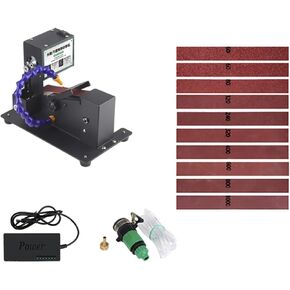 Grinder，250W Mini Belt Sander Electric Sanding Polishing Grinding Machine Dry & Wet Grinding Sander Grinder Small Sand-belt Machine 7 Speed Regulation with 10 Sanding Belts for Polishing Wood Acrylic
