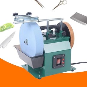 Water-Cooled Grinder 110V 1425Rpm Motor Electric Blade Grinding Machine W/10 Sharpening Stone 8"" Leather-Stropping Wheel
