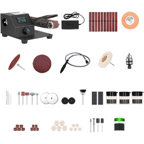Grinder， 350W Vertical & Horizontal Mini Belt Sander Electric Sanding Polishing Grinding Machine Grinding Sander Grinder Small Sand-belt Machine Stepless Speed Regulation (Size : US+Type 2)