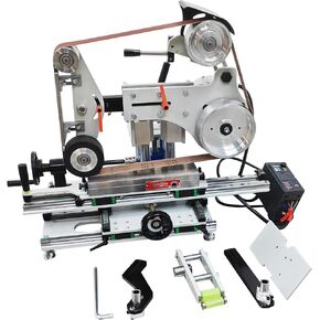 TECHTONGDA Belt Sander Grinder Polish Machine with 14×6inch Magnetic Chuck for Metal Parts Flat ARC Concave Grinding 220V