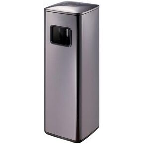 Stainless Steel Cigarette Butt Receptacle Ashtray Trash Can, Vertical Outdoor & Indoor for Corridors, Offices, Hotels, Patios Public Areas