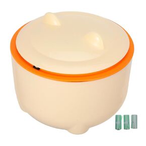 1 Set Stylish Cartoon Trash Can for Cat Litter Portable Waste Bin with Garbage Bags Airtight Design for Compact Trash Can for Home Decor