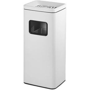 Stainless Steel Cigarette Butt Receptacle Ashtray, Vertical Outdoor & Indoor Trash Can, Hotel Office, Elevator, Patio, Square Garbage Entrance, Rust-Resistant