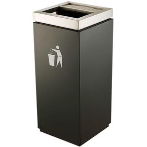Stainless Steel Cigarette Butt Receptacle Trash Can, Outdoor & Indoor Vertical Ashtray with Removable Top, Rust-Resistant, for Homes, Offices, Hotels, Parks, Metallic