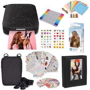 HP Sprocket 2x3 Instant Smartphone Photo Printer 75 Sheets Bundle - Bluetooth Portable Color Wireless Mobile Printer (Purple) Zink Sticky-Back Photos