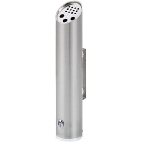 Stainless Steel Wall-Mounted Ash Column, Outdoor & Indoor Smoking Room Ashtray, Space, Rainproof, for Hotels, Restaurants, Patios, Silver, 9x40 cm