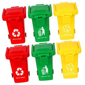 6Pcs Learning Trash Can Push Garbage Bins for Develops Hand Eye Coordination Waste Sorting Skills Birthdays