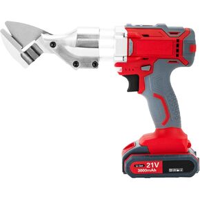 21V Electric Cordless Sheet Metal Shear, Brushless Copper Shears Cutter Heavy Duty Tin Snips Cutting Tool Sheet Cutter Scissor with 2 Batteries For Cutting of Iron, Aluminum, Stainless Steel