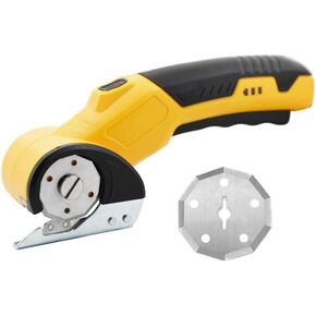 Qivine Cordless Electric Scissors, 4.2V 1800mah Mini Electric Box Cutter, Portable Cardboard Cutter with LED Light Rechargeable Power for Fabric, Leather, Cardboard