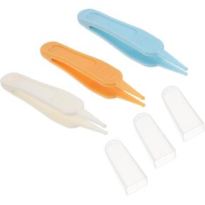 3pcs Nose Cleaning Tweezers Clip Safe and Durable Ear and Navel Cleaning Tool for Boy Girl Easy to Use with Grooved Grip for Removing and Dirt