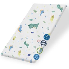 38x26 in Pack and Play Mattress with Soft High Density Foam - Portable Breathable Pack N Play Mattress Pad with Removable Washable Waterproof Cover for Baby and Toddler